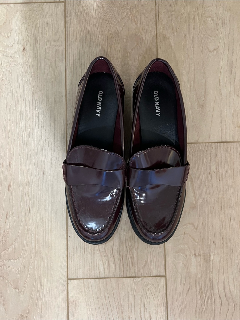 Old Navy Dark Burgundy Patent Penny Loafers